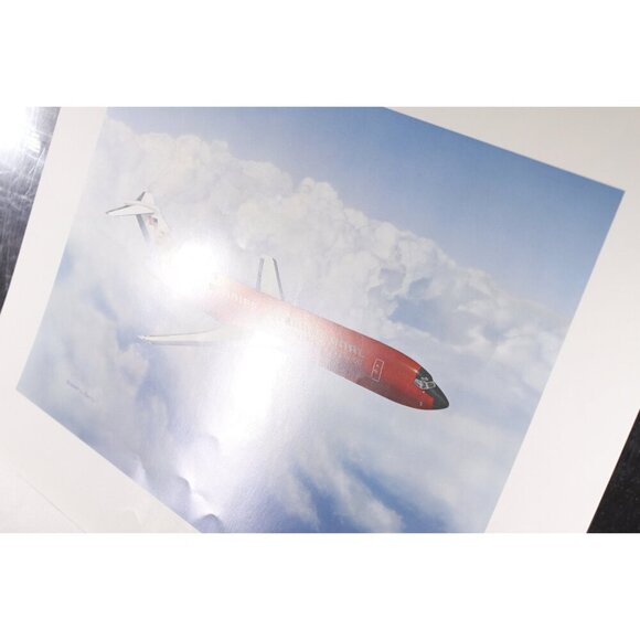 Bright Red airplane Braniff International travel poster 16x20", vintage travel - Picture 4 of 4